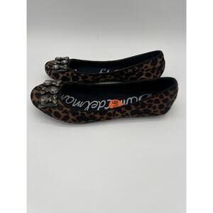 Sam Edelman Flats Women’s 9.5 Pony Hair Diamonds Rhinestones Animal Print